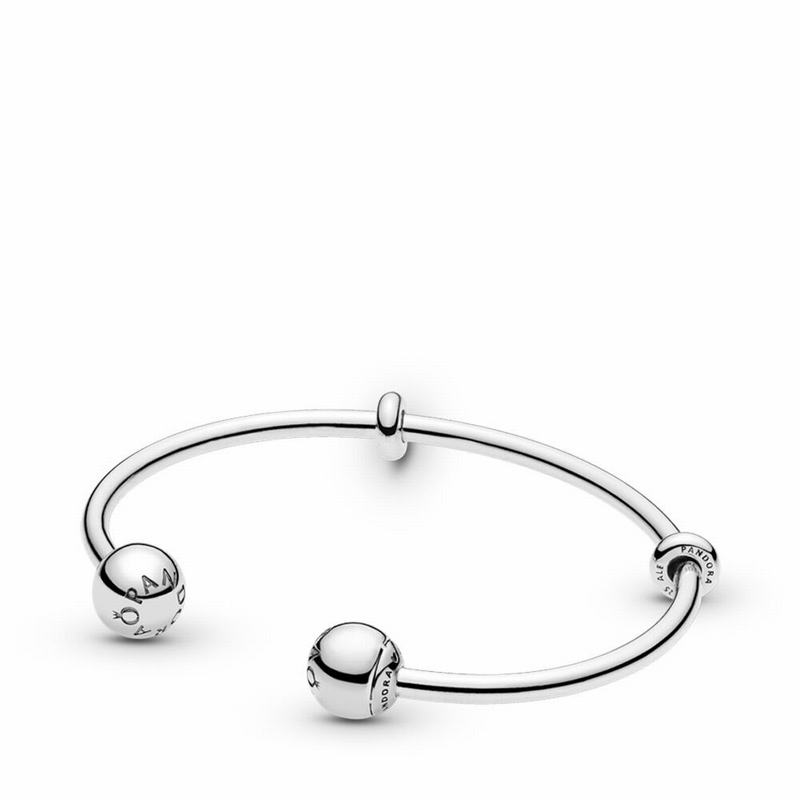 Pandora Moments Open Bangle Outlet NZ, Sterling Silver (706315-ZXG)